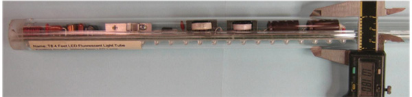 LED driver mounted in a T8 tube LED driver mounted in a T8 tube